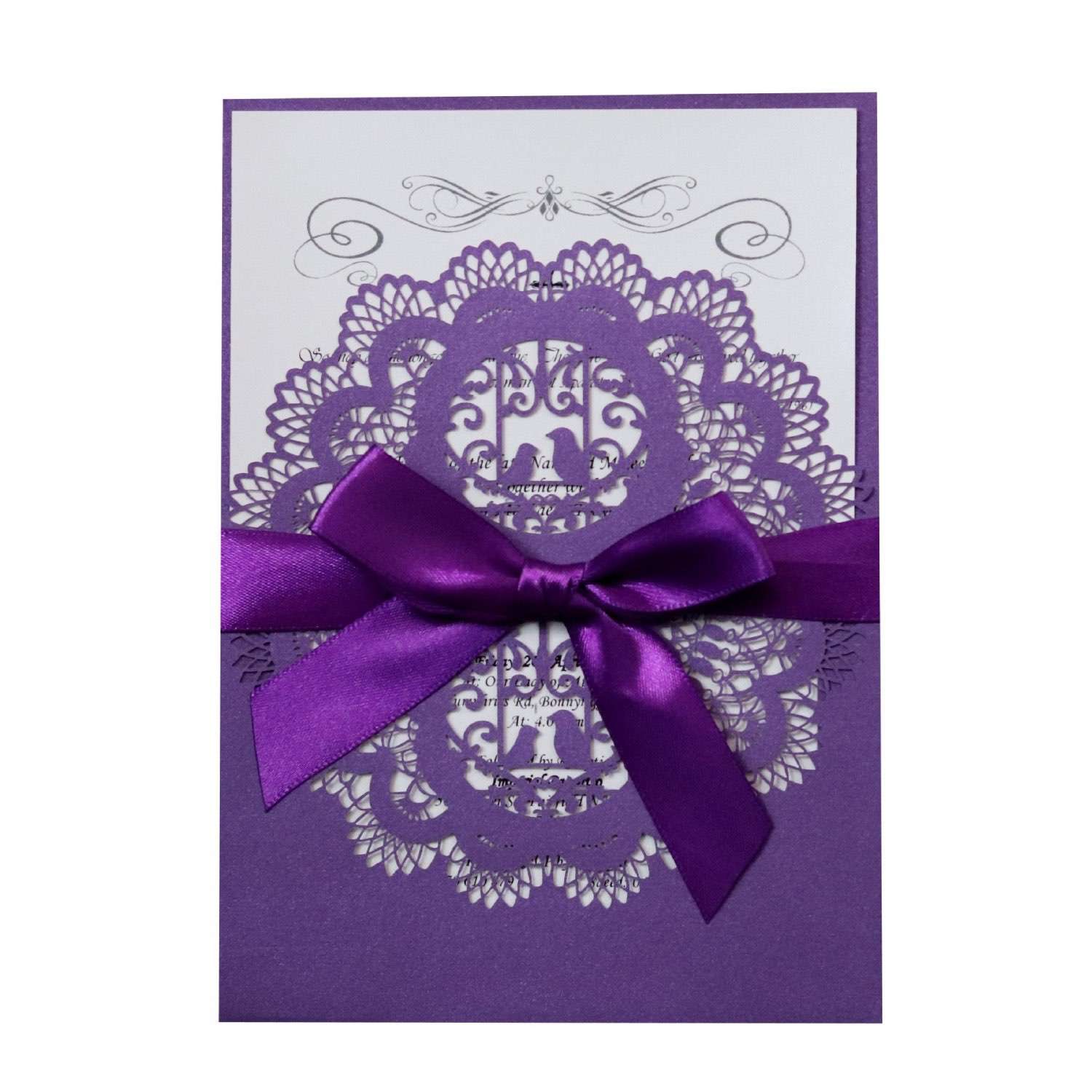 Wedding Invitation Rectangle Marriage Card Design Laser Cut Lace Invitation Custom
